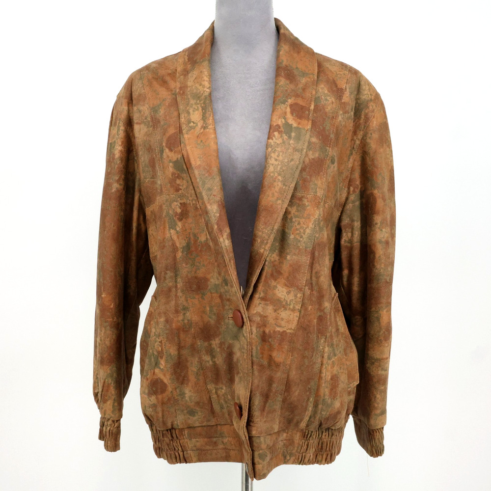 Patti Ashton by Labelle Jacket Womens Small Beige Rust Snaps Lined Coat Vintage